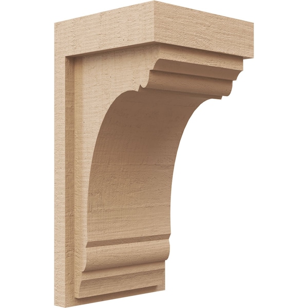 Ekena Millwork 6"W x 6"D x 12"H Wide Warren Rough Cedar Woodgrain TimberThane Corbel, Primed Tan CORUR06X06X12WARRCPR - main